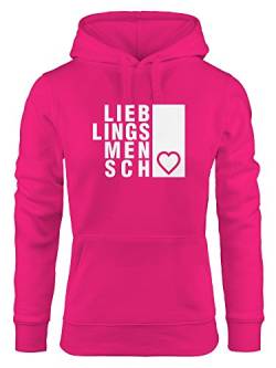 Damen Hoodie Lieblingsmensch, Sweatshirt mit Kapuze, Kapuzenpullover Neverless® pink S von MoonWorks