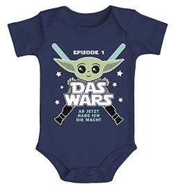 MoonWorks® Baby Body mit Spruch lustig Episode 1 Das Wars Jetzt Habe ich die Macht Yoda Parodie Jungen & Mädchen Navy 0-3 Monate von MoonWorks