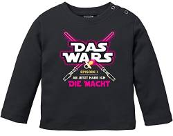 MoonWorks® Baby Langarmshirt Babyshirt Das Wars ab jetzt Habe ich die Macht Jungen Mädchen Shirt schwarz 56/62 (1-3 Monate) von MoonWorks