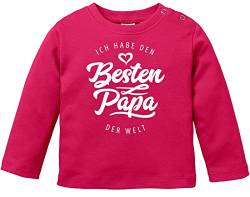 MoonWorks® Baby Langarmshirt Babyshirt Ich Habe den besten Papa der Welt Spruch Geschenk Jungen Mädchen Sorbet 56/62 (1-3 Monate) von MoonWorks