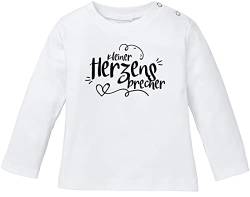 MoonWorks® Baby Langarmshirt Babyshirt Kleiner Herzensbrecher Jungen Shirt weiß 68/74 (4-9 Monate) von MoonWorks