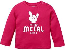 MoonWorks® Baby Langarmshirt Babyshirt My First Metal Shirt Hardrock Heavy Metal Jungen Mädchen Shirt Sorbet 80/86 (10-15 Monate) von MoonWorks