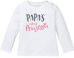 MoonWorks® Baby Langarmshirt Babyshirt Papas kleine Prinzessin Mädchen Shirt weiß 56/62 (1-3 Monate) von MoonWorks