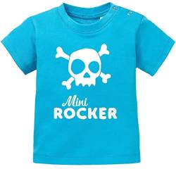 MoonWorks® Baby T-Shirt Kurzarm Babyshirt Mini Rocker Jungen Mädchen Shirt türkis 92/98 (16-24-Monate) von MoonWorks