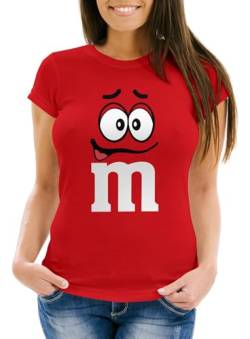 MoonWorks® Damen T-Shirt Fasching Karneval M Aufdruck Gruppen- Kostüm Verkleidung Last Minute Faschingskostüme Frauen 3 rot XL von MoonWorks