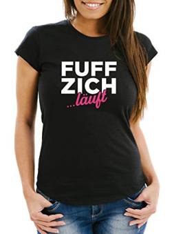 MoonWorks® Damen T- Shirt Geburtstag Aufdruck Fuffzich...läuft lustiges Geschenk für Frauen schwarz XL von MoonWorks