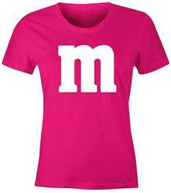 MoonWorks® Damen T-Shirt Gruppen-Kostüm M Aufdruck Kostüm Fasching Karneval Verkleidung rosa XS von MoonWorks
