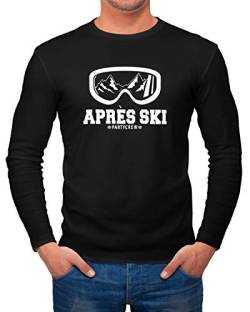 MoonWorks® Herren Long-Sleeve Après Ski Party Crew Ski-Fahrer Snowboard-Fahrer Wintersportler Feiern Fun-Shirt Langarm-Shirt schwarz XL von MoonWorks