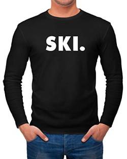 MoonWorks® Herren Long-Sleeve Ski Winter Piste Schnee Sport Ski-Fahrer Langarm-Shirt schwarz L von MoonWorks