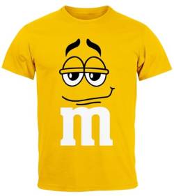 MoonWorks® Herren T-Shirt Fasching Karneval M Aufdruck Gruppen- Kostüm Verkleidung Last Minute Faschingskostüme Männer Funshirt 1 gelb XXL von MoonWorks