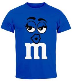 MoonWorks® Herren T-Shirt Fasching Karneval M Aufdruck Gruppen- Kostüm Verkleidung Last Minute Faschingskostüme Männer Funshirt 2 blau XXL von MoonWorks