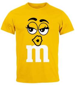 MoonWorks® Herren T-Shirt Fasching Karneval M Aufdruck Gruppen- Kostüm Verkleidung Last Minute Faschingskostüme Männer Funshirt 2 gelb S von MoonWorks