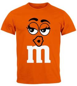 MoonWorks® Herren T-Shirt Fasching Karneval M Aufdruck Gruppen- Kostüm Verkleidung Last Minute Faschingskostüme Männer Funshirt 2 orange XXL von MoonWorks