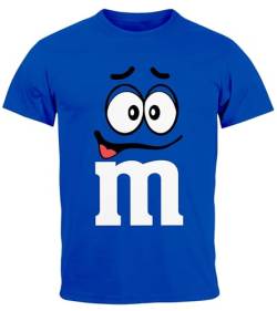 MoonWorks® Herren T-Shirt Fasching Karneval M Aufdruck Gruppen- Kostüm Verkleidung Last Minute Faschingskostüme Männer Funshirt 3 blau L von MoonWorks