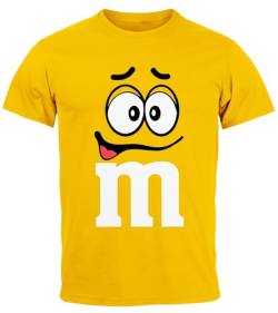 MoonWorks® Herren T-Shirt Fasching Karneval M Aufdruck Gruppen- Kostüm Verkleidung Last Minute Faschingskostüme Männer Funshirt 3 gelb XXL von MoonWorks