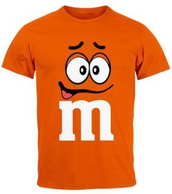 MoonWorks® Herren T-Shirt Fasching Karneval M Aufdruck Gruppen- Kostüm Verkleidung Last Minute Faschingskostüme Männer Funshirt 3 orange XL von MoonWorks