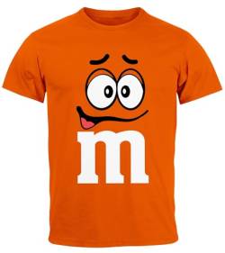 MoonWorks® Herren T-Shirt Fasching Karneval M Aufdruck Gruppen- Kostüm Verkleidung Last Minute Faschingskostüme Männer Funshirt 3 orange XXL von MoonWorks