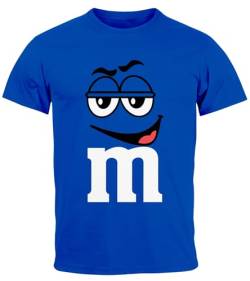 MoonWorks® Herren T-Shirt Fasching Karneval M Aufdruck Gruppen- Kostüm Verkleidung Last Minute Faschingskostüme Männer Funshirt 4 blau XL von MoonWorks