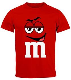 MoonWorks® Herren T-Shirt Fasching Karneval M Aufdruck Gruppen- Kostüm Verkleidung Last Minute Faschingskostüme Männer Funshirt 4 rot S von MoonWorks