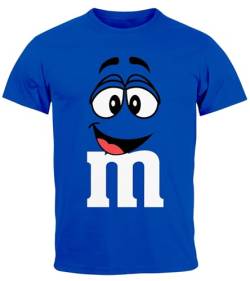 MoonWorks® Herren T-Shirt Fasching Karneval M Aufdruck Gruppen- Kostüm Verkleidung Last Minute Faschingskostüme Männer Funshirt 5 blau 4XL von MoonWorks