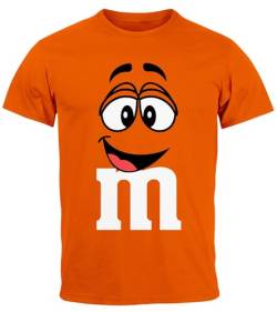 MoonWorks® Herren T-Shirt Fasching Karneval M Aufdruck Gruppen- Kostüm Verkleidung Last Minute Faschingskostüme Männer Funshirt 5 orange XL von MoonWorks