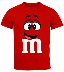 MoonWorks® Herren T-Shirt Fasching Karneval M Aufdruck Gruppen- Kostüm Verkleidung Last Minute Faschingskostüme Männer Funshirt 5 rot L von MoonWorks