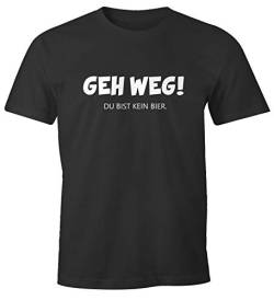 MoonWorks® Herren T-Shirt GEH Weg du bist kein Bier lustiges Spruch-Shirt für Party Saufen anthrazit XL von MoonWorks