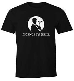 MoonWorks® Herren T-Shirt Licence to Grill lustig Parodie Grillen Fun-Shirt schwarz 3XL von MoonWorks