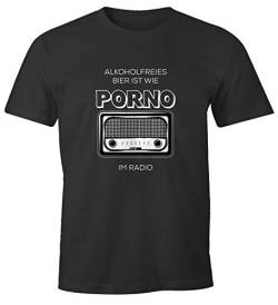 MoonWorks® Herren T-Shirt Spruch Alkoholfreies Bier ist wie Porno im Radio Bier-Shirt Fun-Shirt Party feiern anthrazit XXL von MoonWorks