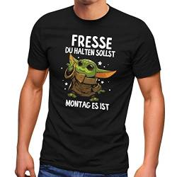 MoonWorks® Herren T-Shirt Spruch Das Mimimi stark in dir ist Baby Yoda Fun-Shirt lustig Parodie schwarz 5XL von MoonWorks