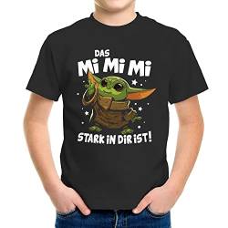 MoonWorks® Kinder T-Shirt Das Mimimi stark in dir ist.Parodie Baby Yoda lustiger Spruch Jungen schwarz 129-140 (9-10 Jahre) von MoonWorks