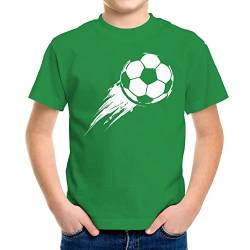 MoonWorks® Kinder T-Shirt Jungen Fußball-Motiv Sport-Kleidung Geschenk für Jungen Fußballfan grün 110-116 (5-6 Jahre) von MoonWorks