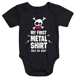 MoonWorks® Kurzarm Baby Body My First Metal Shirt Hardrock Heavy Metal Bio-Baumwolle schwarz 12-18 Monate von MoonWorks