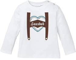 MoonWorks® Langarm Baby Shirt Lausbub Langarmshirt Bio Baumwolle lustiger Spruch Jungen weiß 80/86 (10-15 Monate) von MoonWorks