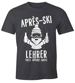 MoonWorks Après Ski Herren T-Shirt Lehrer Fun-Shirt dunkelgrau XXL von MoonWorks