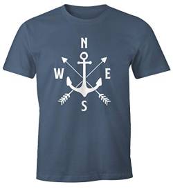 MoonWorks Cooles Herren T-Shirt Anker Kompass Windrose Arrows Denim XL von MoonWorks