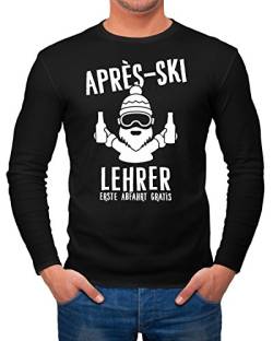 MoonWorks Herren Long-Sleeve Apres Ski Lehrer Langarm-Shirt schwarz XXL von MoonWorks