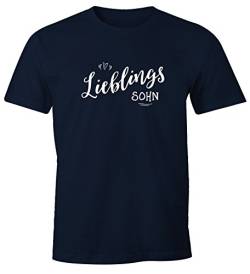 MoonWorks Herren T-Shirt Lieblingssohn Geschenk Familie Kind Kinder Sohn Junge Navy M von MoonWorks