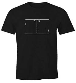 MoonWorks Herren T-Shirt Pong Atari Fun-Shirt schwarz XXL von MoonWorks
