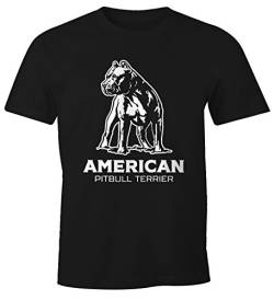 MoonWorks Herren T-Shirt mit American Pitbull Terrier Motiv Hunderasse schwarz XXL von MoonWorks