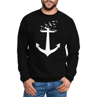 MoonWorks Hoodie Ausgefallenes Sweatshirt Herren Anker Vögel Birds II Rundhals-Pullover Moonworks von MoonWorks