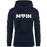 MoonWorks Hoodie Cooler Kapuzen-Pullover Damen Moin Love Herz mit Anker Nordsee Hoodie Moonworks® von MoonWorks