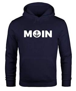 MoonWorks Hoodie Herren Moin Herz mit Anker Kapuzen-Pullover Navy L von MoonWorks