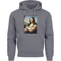 MoonWorks Hoodie Hoodie Herren Print Aufdruck Mona Lisa Parodie Meme Kapuzen-Pullover M von MoonWorks