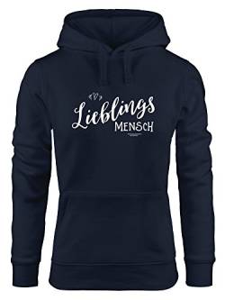 MoonWorks Hoodie für Damen, Lieblingsmensch, Sweatshirt mit Kapuze, Liebste oder Beste Freundin Navy M von MoonWorks