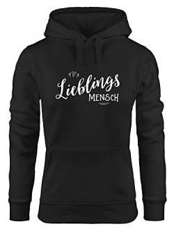 MoonWorks Hoodie für Damen, Lieblingsmensch, Sweatshirt mit Kapuze, Liebste oder Beste Freundin schwarz M von MoonWorks