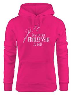 MoonWorks Hoodie für Damen, Sag einfach Prinzessin zu Mir, Sweatshirt mit Kapuze, Kapuzenpullover mit Spruch, pink S von MoonWorks