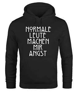 MoonWorks Normale Leute Machen Mir Angst Kapuzen-Pullover Hoodie Herren schwarz 4XL von MoonWorks