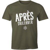 MoonWorks Print-Shirt Apres-Ski Lehrer Herren T-Shirt Fun-Shirt Moonworks® mit Print von MoonWorks