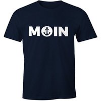 MoonWorks Print-Shirt Cooles Herren T-Shirt Moin mit Anker Shirt Moonworks® mit Print von MoonWorks